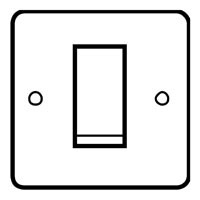 Essential Metals Satin Chrome Effect Switch Double Pole 45A with White Insert