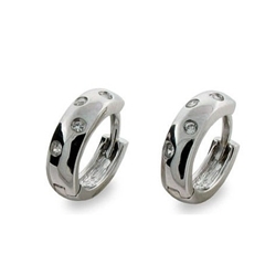 Essential Silver Silver Etoile Cubic Zirconia Earrings