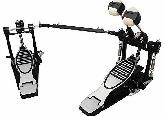 Percussion Double Kick Bass Drum Pedal, Chain Driven With Floorplates