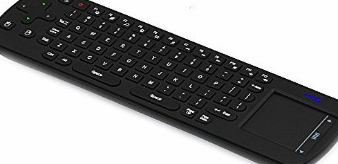 eSynic 2.4GHz Full QWERTY Wireless Keyboard with Fly Mouse Touchpad- Handheld Mini Touchpad Keyboard for Smart Android TV Box Tabllet with USB Port PC - iDeal for Conference Presentation and Lecturin