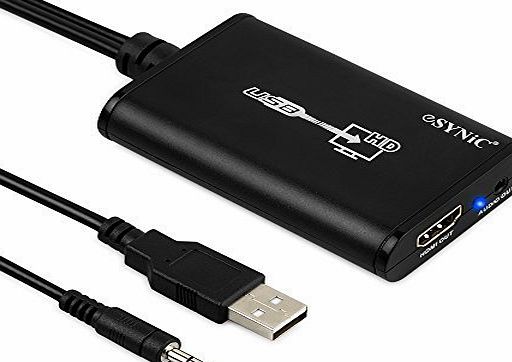 USB to HDMI Suppoert 1080P USB Laptop PC to HDMI HDTV Graphics Video Adapter Adaptor Converter +3.5mm Audio Cable Graphics Card Multi-Display Adapter For Laptop PC Macbook MAC