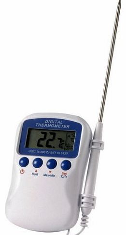Multi-function digital catering thermometer with probe