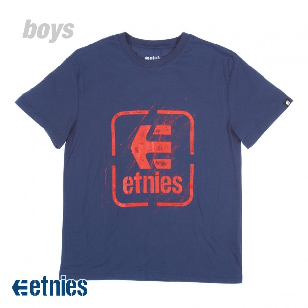 Boys Etnies Stack Wreck T-Shirt - Harbor Blue