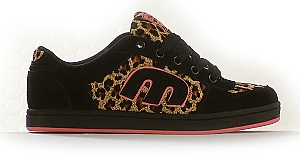 Etnies Ladies Easy E Ladies Skate Shoes - Pink/Black/Leopard
