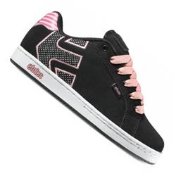 etnies Ladies Fader Skate Shoes - Black/Pink/Print