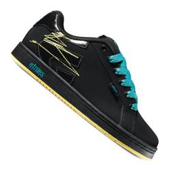 etnies Ladies Fader Skate Shoes-Black/Yellow/Black