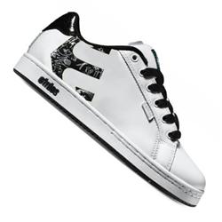 etnies Ladies Fader Skate Shoes -White/Black/Green