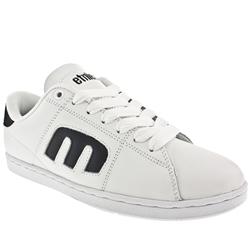 Male Etnies Santiago Leather Upper in White and Navy