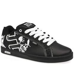 Male Fader Metal Mulisha Leather Upper in Black and White