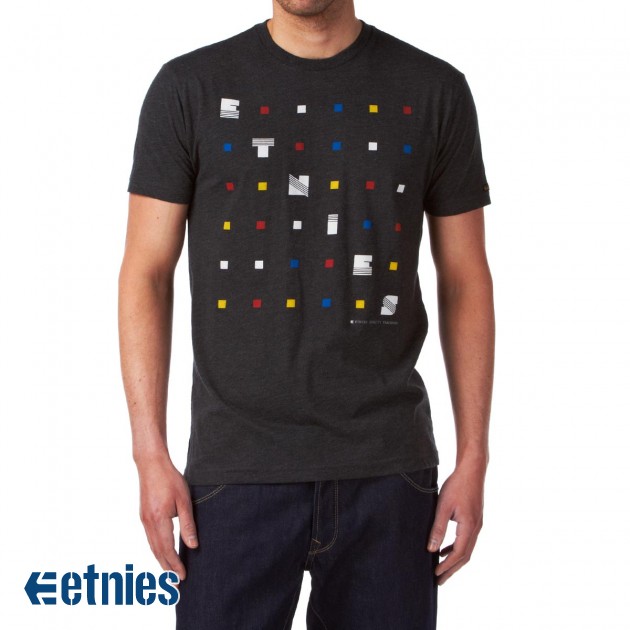 Mens Etnies Gridloc T-Shirt - Charcoal/Heather