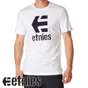Etnies T-Shirts - Etnies Stacked T-Shirt - White