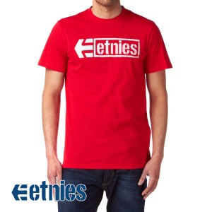 Etnies T-Shirts - Etnies Stencil Box T-Shirt - Red