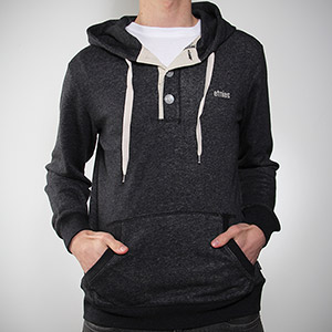 Teff Button hoody - Black