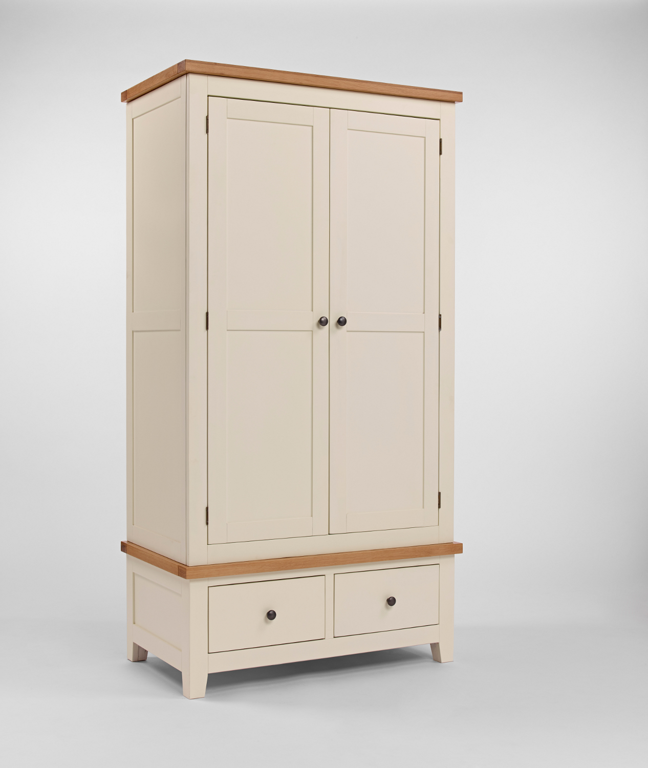 Painted Double Wardrobe with 2 Drawers