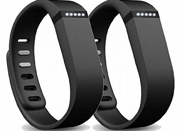 OEM 2 PCS Large Replacement Fitbit Flex Sleep Wristbands Sport Arm Band Armband With Clasp for Fitbit FLEX Only-Black(Tracker not Included)