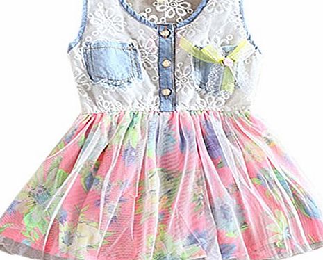Etosell Sweet Girls Clothing Summer Kids Baby Flower Lace Tutu Dress