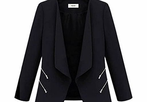 Etosell Women Long Sleeve Slim Casual Solid Suit Blazer Fashion Jacket Coat Tops Black XL