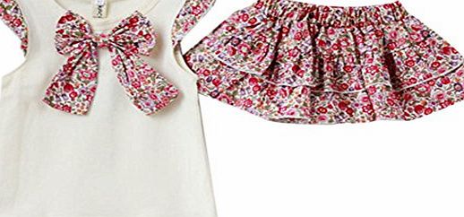 Etosell01 Baby Girls Kids Tops Ruffle Skirts 2 Pcs Set Outfits Costume