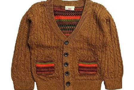 eTree Little Boys Cardigan Cashmere Knitting Sweater Clothes Size 2 Brown