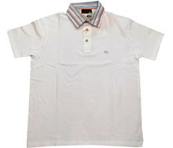 ETRO Pique polo with stripey collar