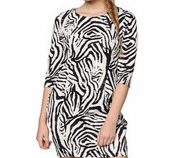Euforia Zebra print short mid-sleeved dress