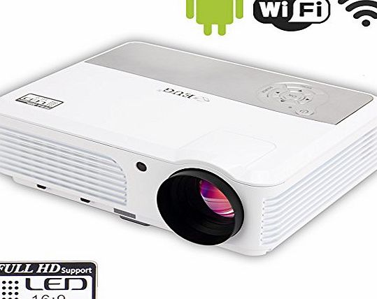 EUG X660S (A) Portable Android4.2 Wireless Wifi Full HD LCD LED Video Projector 3D Multimedia HDMI 2800 Lumens For Home Cinema Theater Games Education Business Office Party Meeting With USB SD HDMI VG