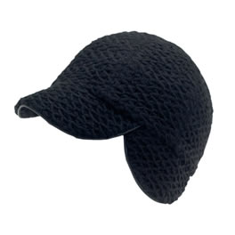Eugeniakim Eugenia Kim Black Chunk Knit Mod Earflap Hat