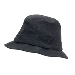 Eugenia Kim Charcoal Wool Plaid Fedora Hat