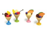 european Wooden Ice Cream Sundaes with Fruit - Pretend Play Food