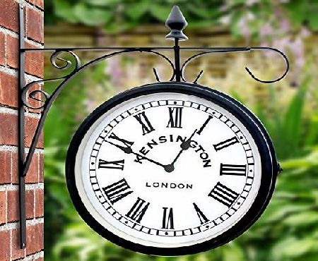Eurotrade W Ltd Outdoor Garden Kensington Station Outside Bracket Wall Clock 25cm Double Sided
