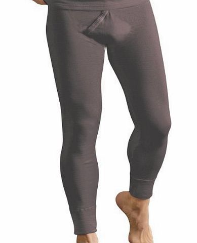 MENS THERMAL LONG JOHN UNDERWEAR WARM LEGGINGS WHITE OR CHARCOAL BLACK S M L XL XXL (XXL - 42/44`` WAIST, CHARCOAL BLACK)