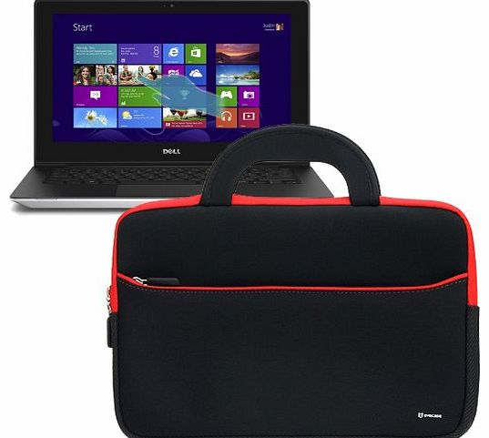 UltraPortable Handle Carrying Portfolio Neoprene Sleeve Case Bag for Dell Inspiron 11 3000 Series 11.6-Inch Touchscreen Laptop ( i3137-5003sLV, 3751sLV ) (Black)