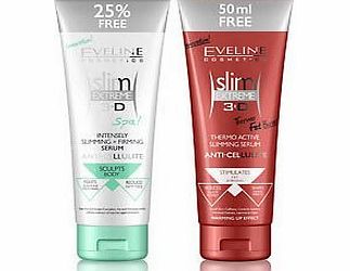 Eveline Cosmetics Slim Extreme 3D Dual Pack -- Slimmimg amp; Firming PLUS Thermo Fat Burner Serum -- 250 ml