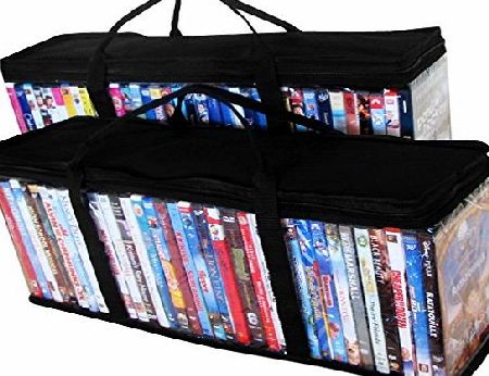 Evelots 2 DVD Blue-ray Media Storage Case Bags Hold up to 72 DVDs (36 Each Bag)