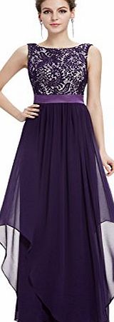 Ever Pretty Womens Elegant Sleeveless Round Neckline Evening Dress 14UK Purple