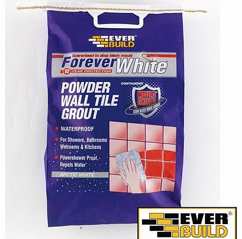 1x Everbuild FOREVER WHITE POWDER WALL TILE GROUT Tile Adhesives Tile Adhesives Ready Mixed - 10KG