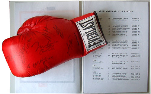 Glove signed by 9 heavyweight world champions