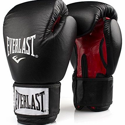 Everlast Mens PU Rodney Boxing Glove - Black/Red, 12 oz