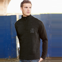 everton 1/4 Zip Knit Top - Charcoal Marl.