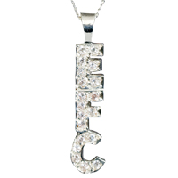 Bling Pendant and Chain - Sterling Silver.
