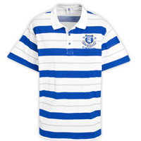 Everton Essentials Stripe Polo Top - White.