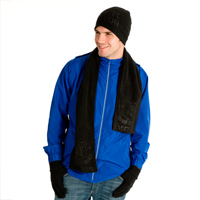 Everton Hat Scarf and Glove Set - Black.