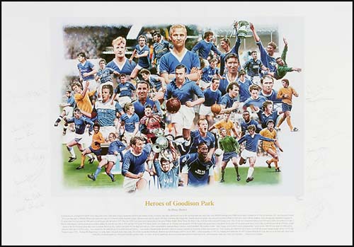 Everton Heroes of Goodison Park and#8211; Ltd Ed. multi-signed print