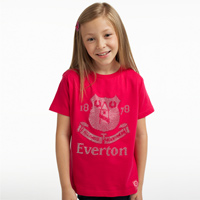 Everton Rhinestone T-Shirt - Pink - Girls.