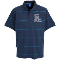 Everton Vintage Stripe Polo - Navy/ Captain Blue.