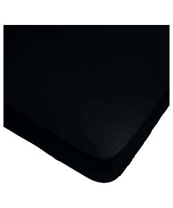 Everyday Black Night Percale Fitted Sheet - Double
