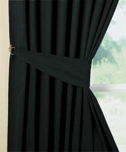 Everyday Lined Pencil Pleat Black Curtains - 66