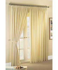 Lined Pencil Pleat Ivory Curtains - 66