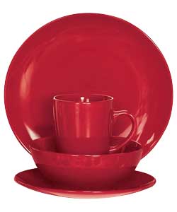 Set of 16 Bosa Coupe Dinner Set - Red