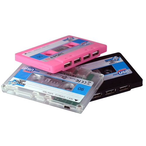 Cassette Tape USB Hub - Pink